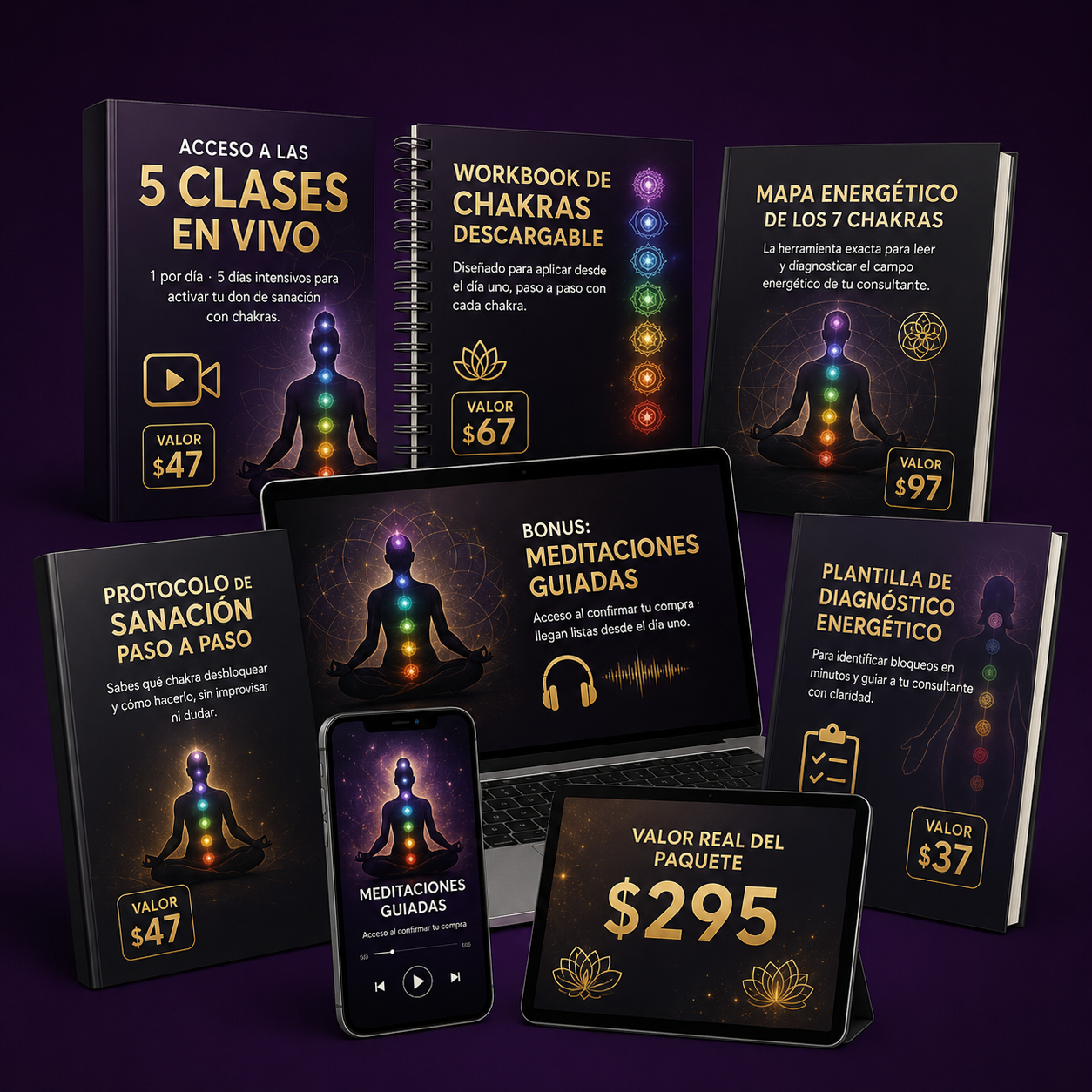 Todo lo que recibes en el taller Terapeuta en Chakras